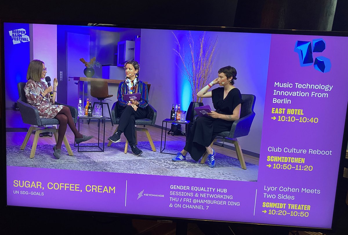 „We see not enough women on stage and behind decision making in the music industry, we see too much waste, too much plastic“ but we also see that change is possible <a href="/pontimari/">Marina Ponti</a> and that’s what we’re here at @Reeperbahn_Fest - let’s connect 🪅!