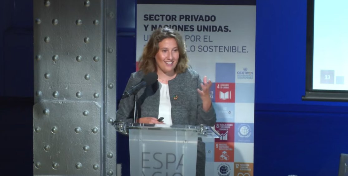 Nuestra CEO <a href="/cristina_REPM/">Cristina Sánchez</a>, presenta la publicación "#ODS Año 6, la #Agenda2030 desde un enfoque sectorial", alentando a las empresas a impulsar un cambio sistémico de la economía desde la unión de los sectores empresariales. #SectoresXLosODS
