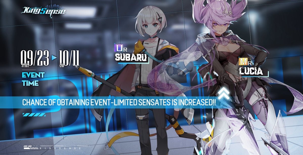 Kingsensegame's tweet photo. #Kingsense 

Event Gacha MR "Lucia" and UR "Subaru" available! ‍✨ https://t.co/aOPs5kHTGe
