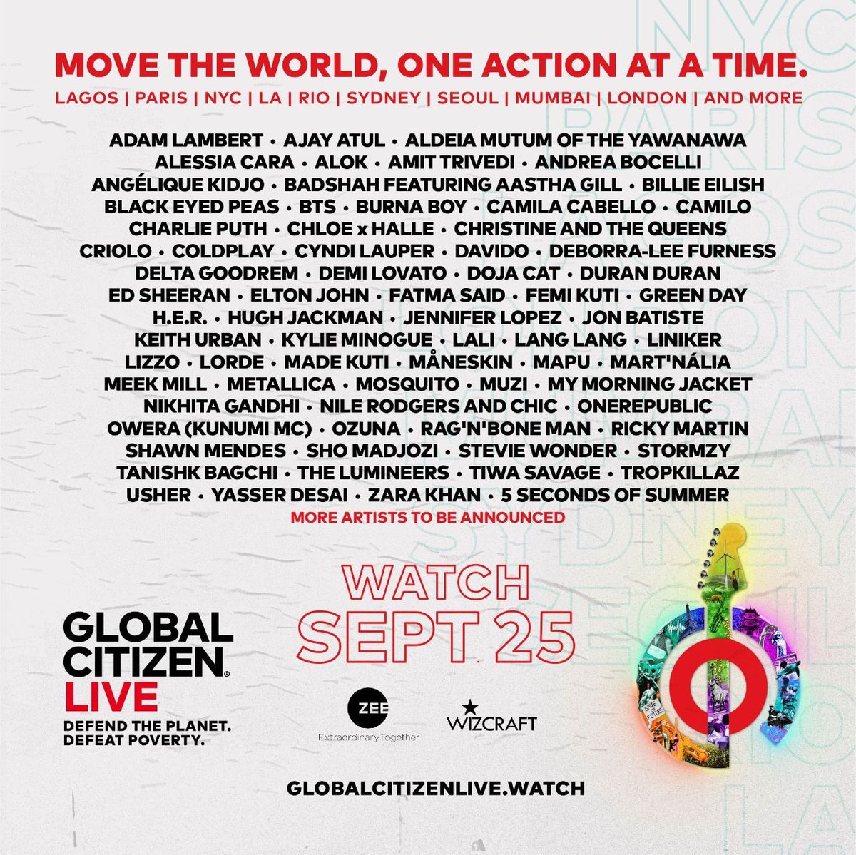 The biggest stars like @SrBachchan @AnilKapoor @advani_kiara & @Its_Badshah are joining together with @glblctzn for #GlobalCitizenLive - 25th Sept, 9.30 PM IST on Zee! Find out how you can tune in: glblctzn.me/globalcitizenl… #MoveTheWorld #GlobalCitizenLive #GlobalCitizenLiveMumbai