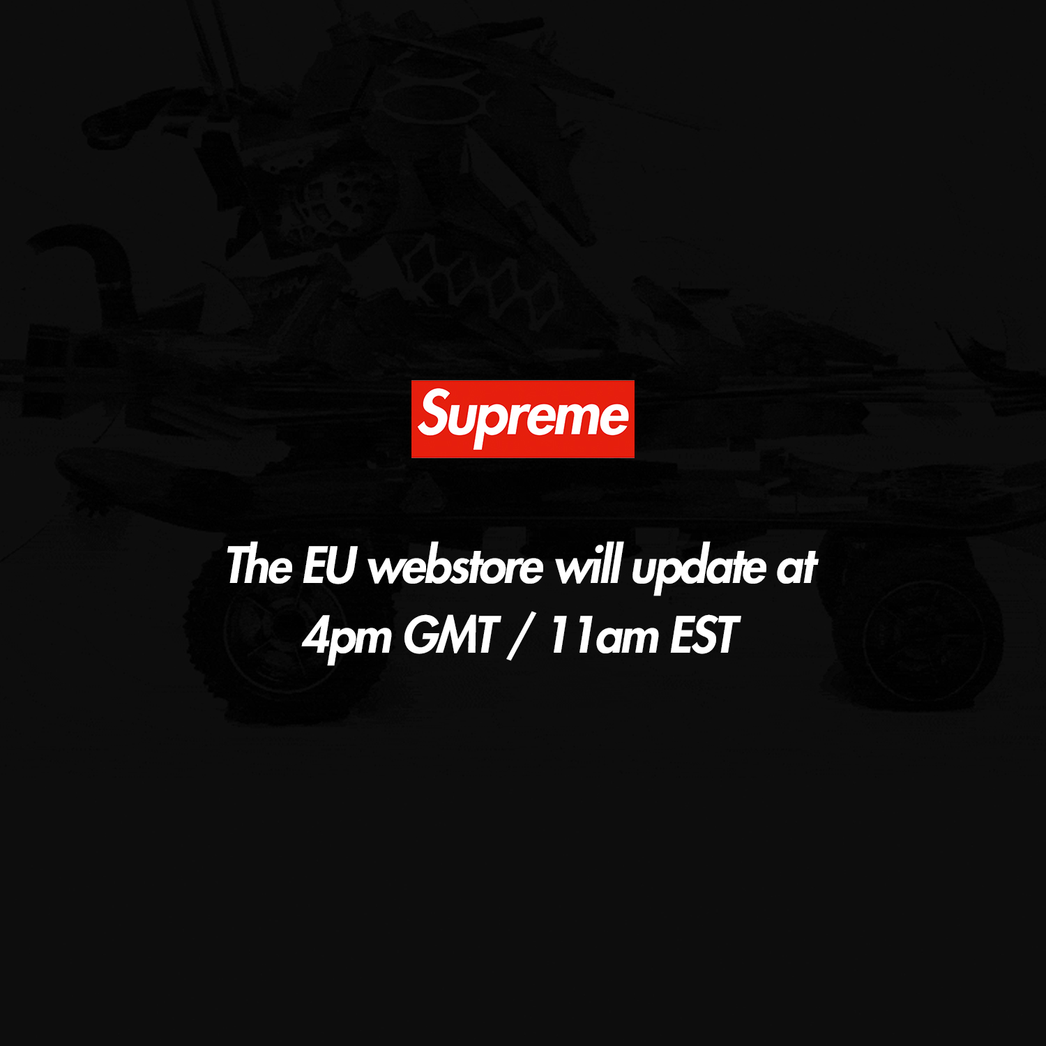 Supreme Drops on "Supreme Europe website will update at 4pm GMT / 11am EST today 🚨 https://t.co/6C612Ayfyl" / Twitter
