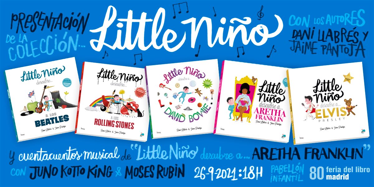 Presentación acompañados de la cantante Juno Kotto King y del guitarrista <a href="/moses_rubin/">Moses Rubin</a>, 26 septiembre, de álbum ilustrado Little Niño descubre a… Aretha Franklin en Feria del Libro de Madrid #FLMadrid21 en Pabellón infantil infanmusic.com/libros/libros-… vía <a href="/Infanmusic/">infanmusic</a> #cuentacuentos