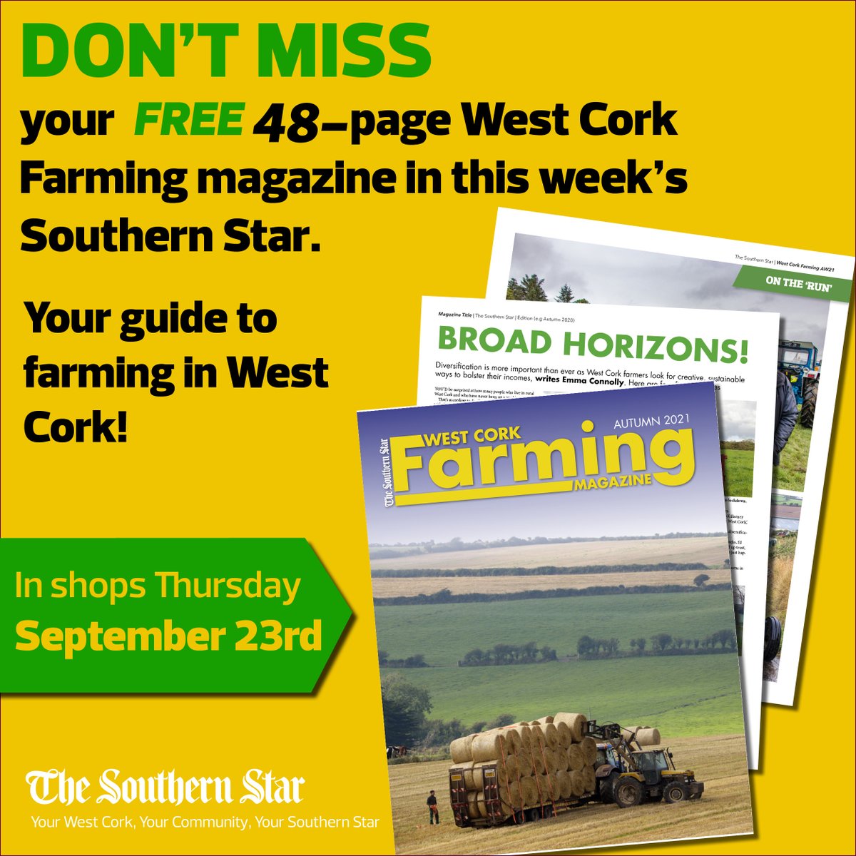 West Cork wouldn't be West Cork without it's amazing farmers, farm families and all those involved in the agri industry across the region. And that's why we love to celebrate West Cork Farming in our 48 page magazine free inside today's Southern Star. Enjoy! <a href="/SouthernStarIRL/">The Southern Star</a>
