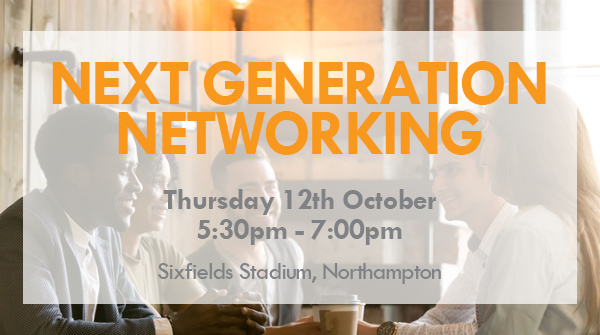 FACE-TO-FACE EVENTS ARE BACK!

Join us on 12th October from 5:30pm - 7:00pm at Sixfields Stadium, for an opportunity to networking with fellow members over a light buffet

Register your place - events@northants-chamber.co.uk