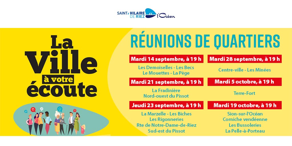 .#concertationcitoyenne "La ville à votre écoute" lors des réunions de quartiers de la rentrée 2021. À chaque secteur de la ville, son temps privilégié d'échanges avec les élus.