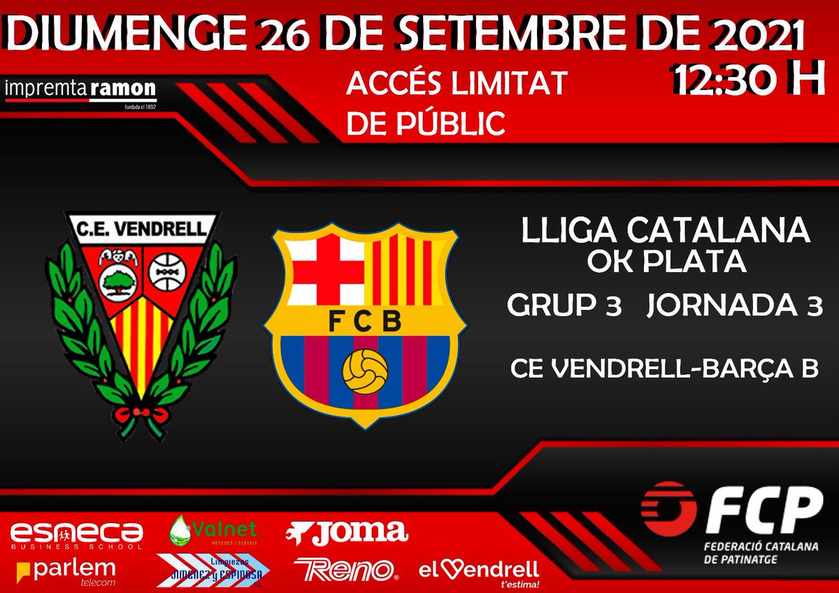 🔴⚫️ El diumenge tenim un altre partit en el nostre Pavelló! No t'ho perdis!

📝Reserva la teva entrada al formulari que trobaràs al web hoqueivendrell.com