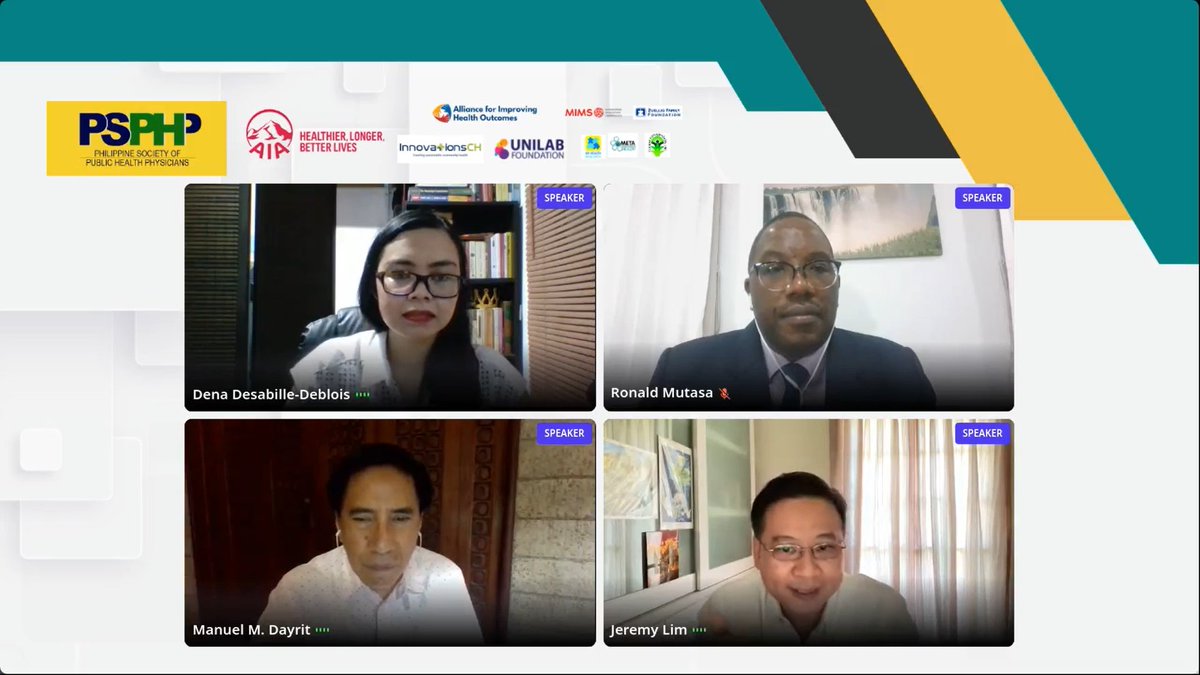 psphpofficial's tweet photo. What a way to end Day 1 of PHCon 2021 with Dr. Ronald Mutasa, Dr. Manuel Dayrit, Dr. Jeremy Lim, and Dr. Dena Desabille-Deblois!
We hope to see you all again tomorrow!
#PHCON2021 #PublicHealth #PSPHP https://t.co/GdTJhwo4ci