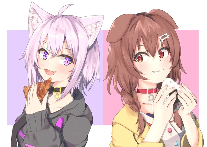 🍙←→🥐
#できたてころね #絵かゆ 