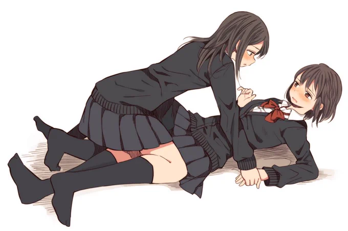 悪ふざけのつもりが途中から本気になっちゃう百合。 