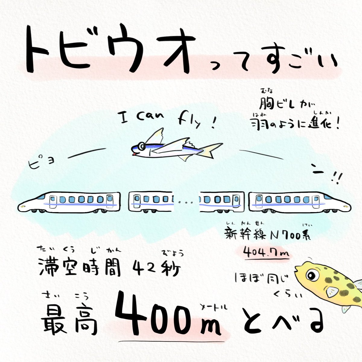 秋風に乗って飛びすぎた魚の末路
#イラストを4枚貼ると秋風に乗って絵柄を好いてくれる人の元へ届くらしい 