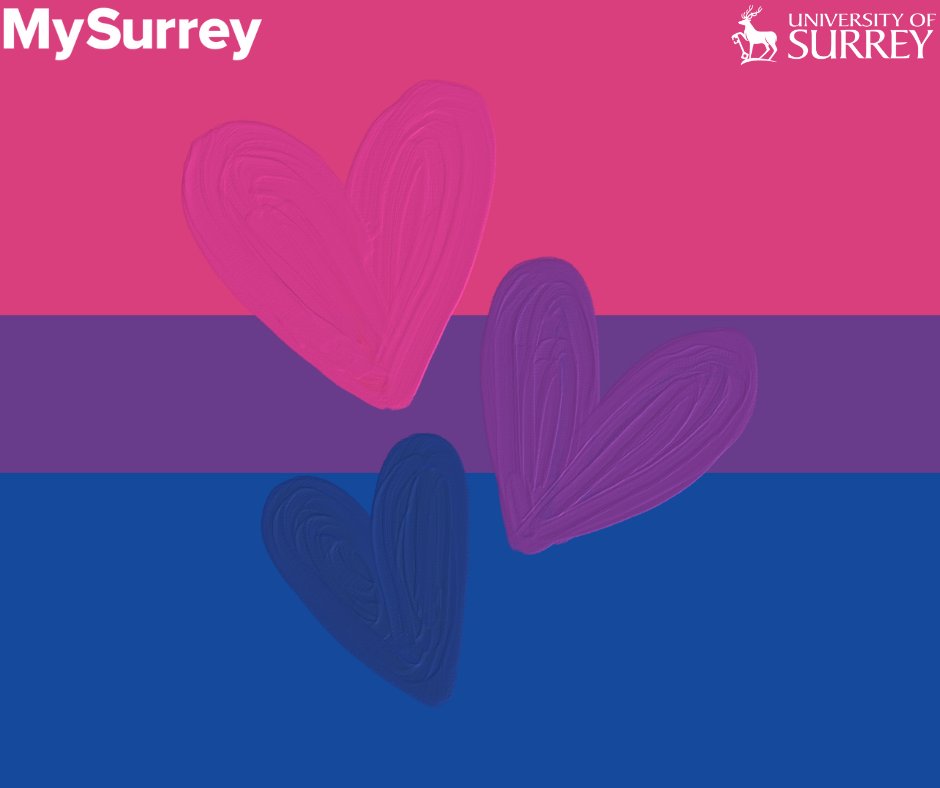UniOfSurrey's tweet photo. Today is #BiVisibilityDay!

At Surrey we celebrate all members of the LGBTQ+ community and want to help you to flourish every day.

If you need support or advice about your sexuality, the @SurreyCWB can help, as well as @SurreyUnion and @QueerinSurrey: https://t.co/eEqNDrJ2tN https://t.co/TKcWzwXf6K