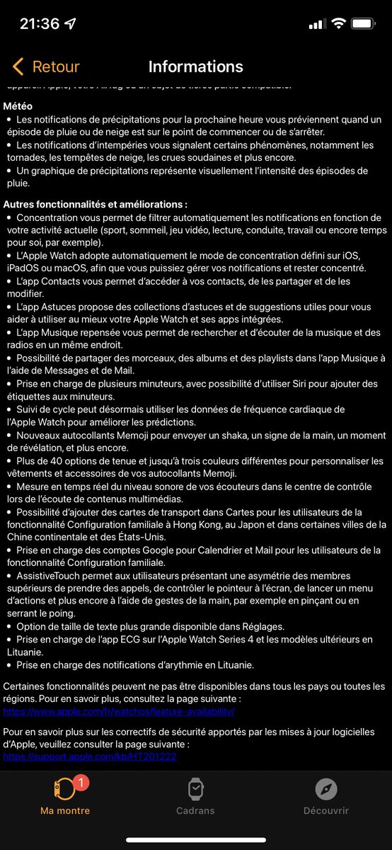 La Mise à jour watchOS 8 est dispo pour votre Apple Watch 
Elle apporte un bon nombre d’améliorations et de nouveautés.
Bonne installation 😉 
#MiseAJour
#Apple #watchOS8 #watchOS #MaJ #AppStore #AppleWatch #Watch #applewatchseries7 #applewatchseries6 #AppleWatchSE