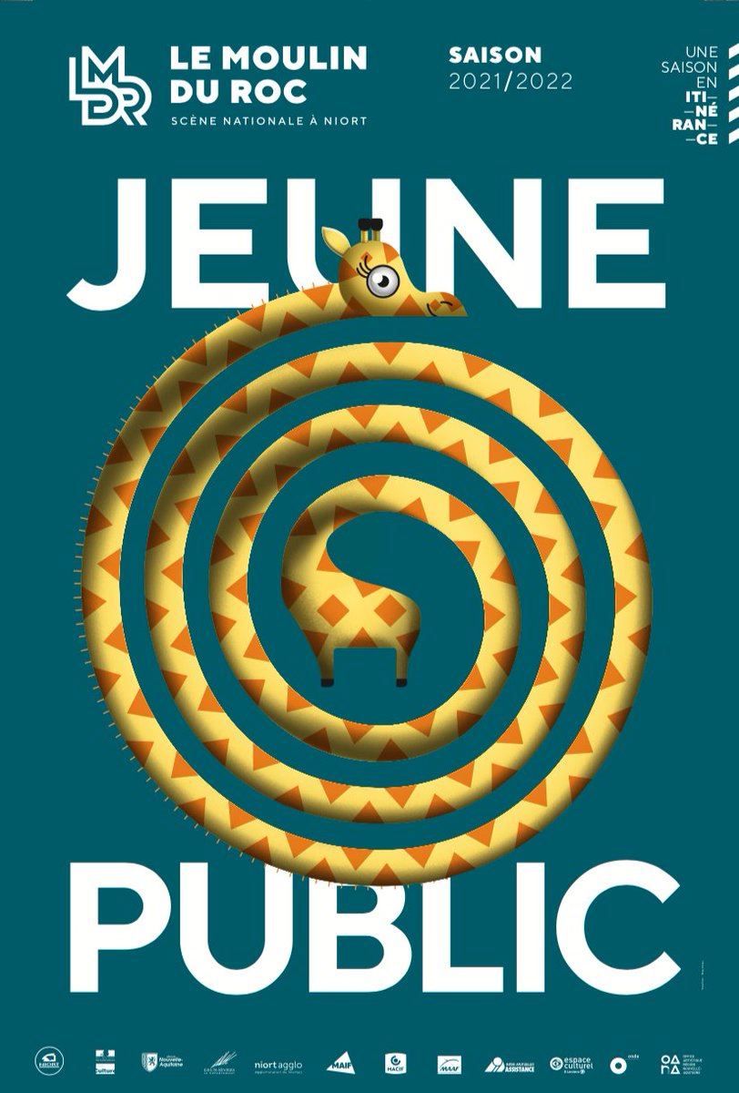| VISUELS DU MOULIN DU ROC 🦒 

Nouvelle saison ➡️ Nouveaux visuels

Conception des visuels Tout public et Jeune public pour le Moulin du Roc ! 

#visuel #affiche #conception #communication  #agencedecommunication #niort #design #directionartistique