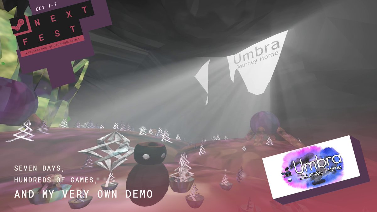 PlayUmbra's tweet photo. Umbra: Journey Home will be participating in #NextFest

Avoid light by moving objects to make shadows.

Wishlist and Play at https://t.co/yuS7pg5bJY

#puzzlegame #Steam #gaming #gamedev #indiegame #puzzle #indiegames https://t.co/fIIoZ7LUOA
