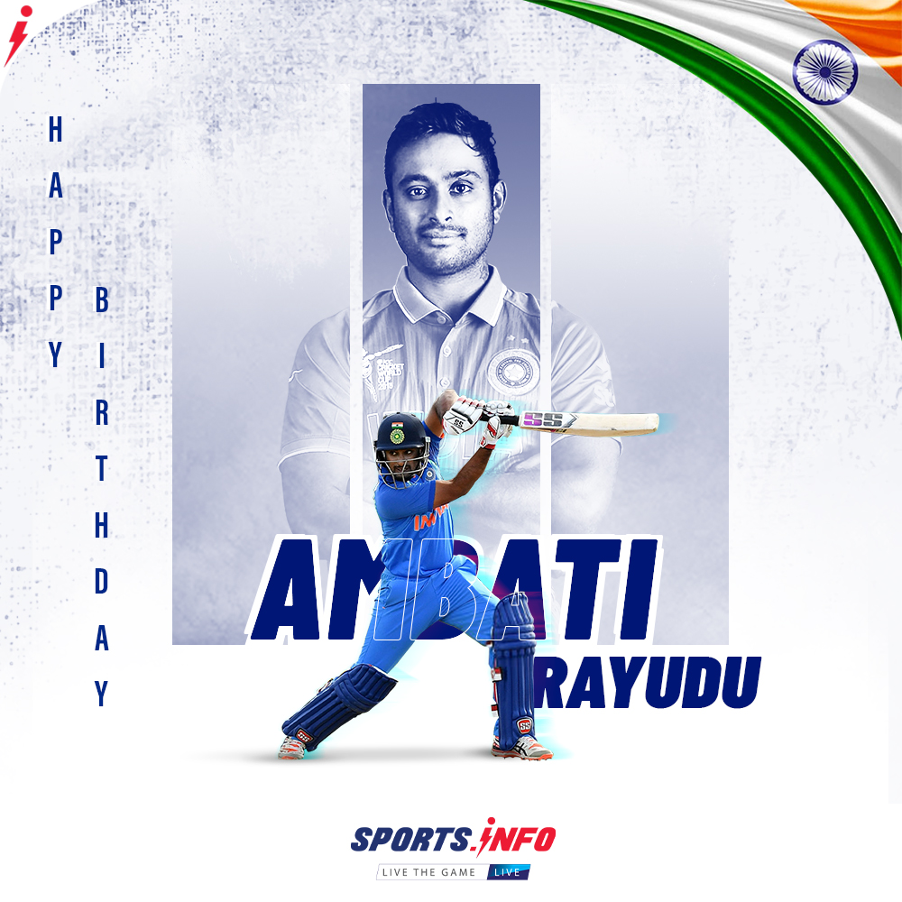 Happy birthday to India\s star player Ambati Rayudu.     