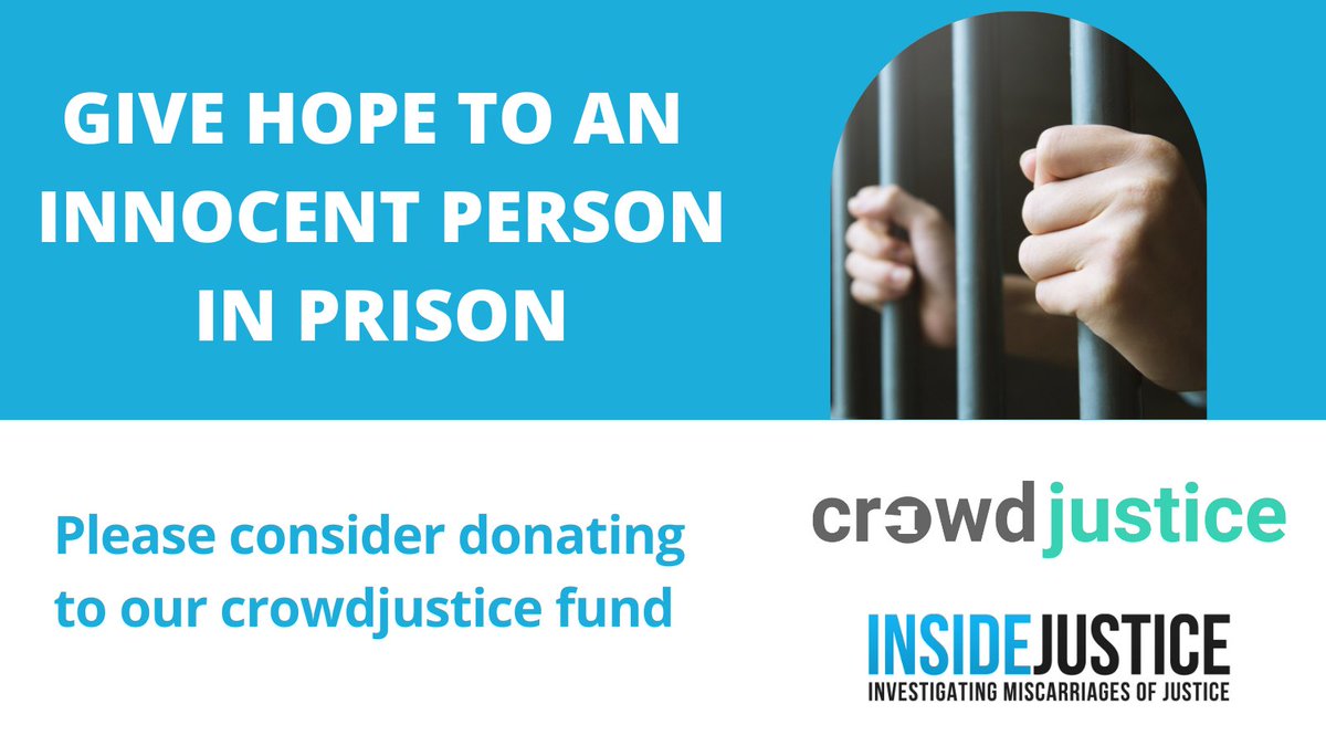 insidejusticeUK's tweet image. Please RT and pledge now to help us continue our vital work in investigating and tackling miscarriages of justice. 
We help hundreds of applicants every year and rely totally on charitable donations. 🙏
crowdjustice.com/case/help-insi…
#charity #donate #pledgenow #wrongfulconviction
