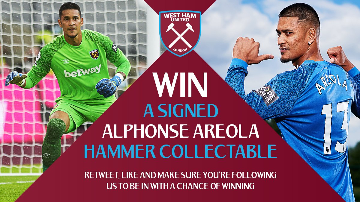 WestHamHelp's tweet image. ⚒️| After making his debut and keeping a clean sheet in last night's Carabao Cup win you can be in with a chance of winning a signed Alphonse Areola Hammer Collectable card. Retweet, like and make sure you are following to be in with a chance of winning. 

#HammersHelp