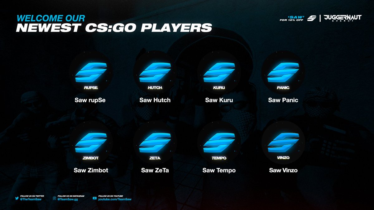 Welcome back our CS:GO roster! 🎯

👤 - <a href="/SawRupse/">rupSe</a> 
👤 - <a href="/hvtcho/">hutch🇦🇺</a> 
👤 - @ihatekuru 
👤 - @PanicCS_ 
👤 - <a href="/ZimbotCS/">Zimbot 🇳🇴</a> 
👤 - <a href="/ZeTa_UK/">ZeTa</a> 
👤 - @tempo_cs1 
👤 - @godvinzo