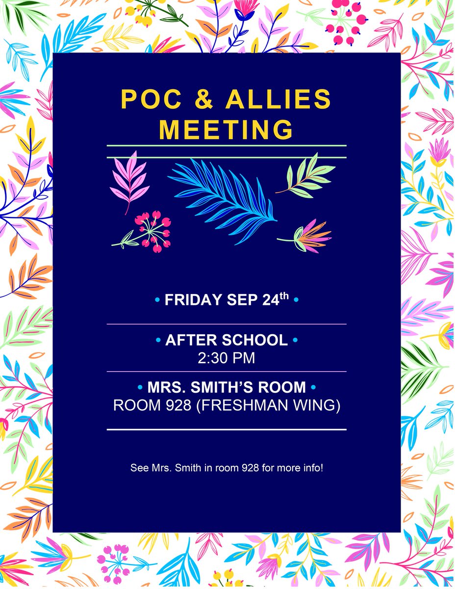 Our first meeting of the year will be this Friday after school in room 928!