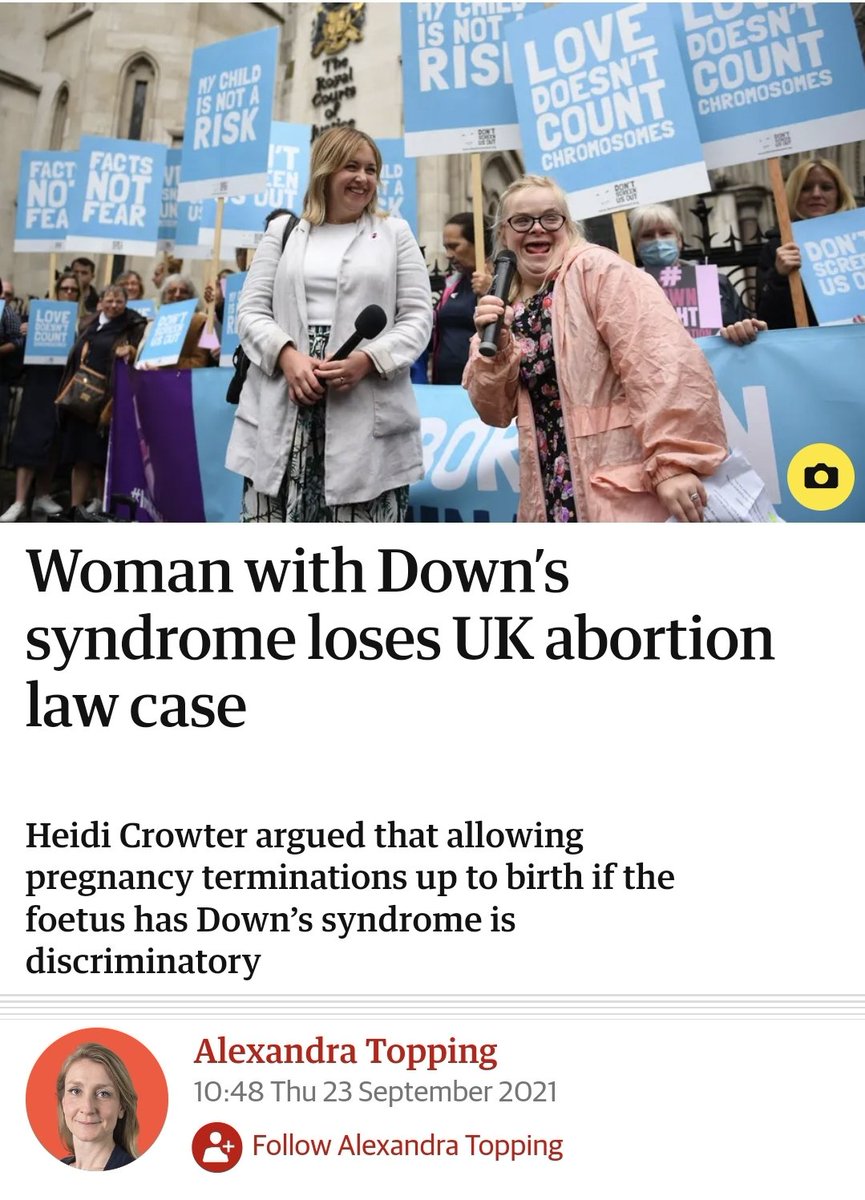 Two headlines less than 24 hours apart. One step forward on the left but so many more steps backwards on the right. 
#DownsSyndrome #DownrightDiscrimination