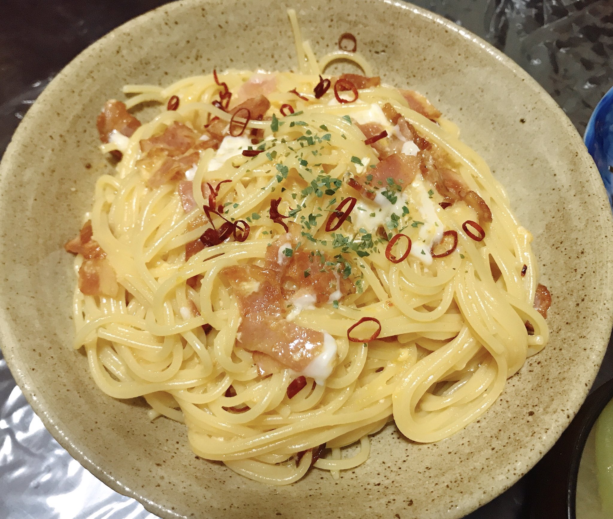 ルーナ 今日の 夕飯 ぺぺたまパスタ パプリカの塩昆布和え インゲンの胡麻マヨ和え スナップエンドウと 玉ねぎの 味噌汁 料理 献立 T Co Uiaqsv29ml Twitter