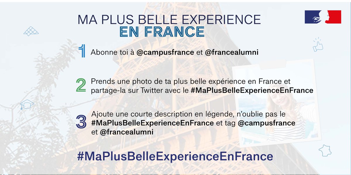 [#JEUCONCOURS📸] 
Tu souhaites partager une expérience qui t'a marqué en 🇫🇷 ? 
Alors participe au concours #MaPlusBelleExperienceEnFrance et tente de remporter un ordinateur, un week-end au ski ou une tablette !
📅 Fin du concours : 01.11.21
📎swll.to/uU0isLI
Good luck 🍀