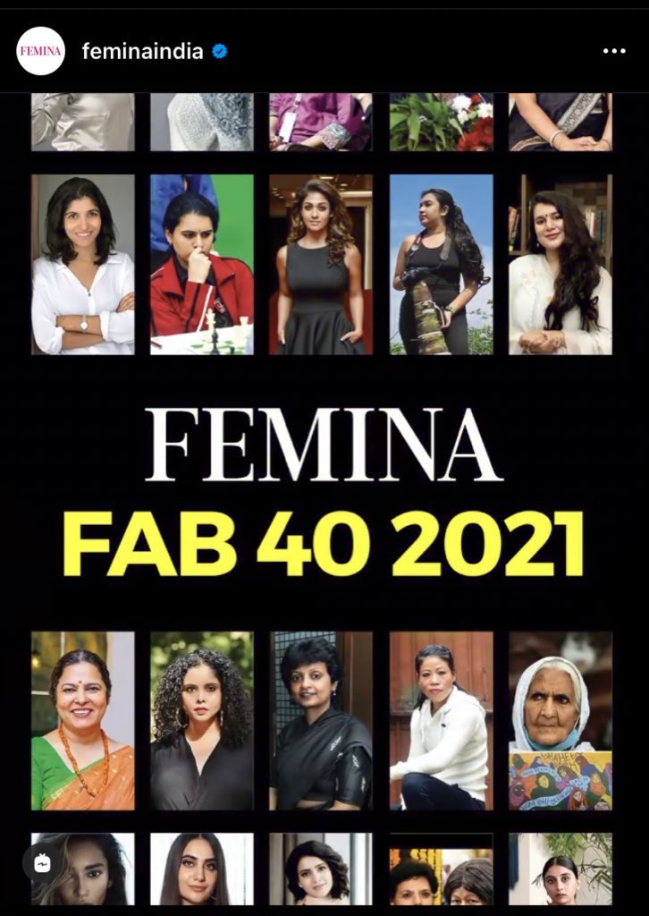 Nayanthara is being featured on #FeminaFab40 .✨
#LadySuperstar
#Nayanthara
@VigneshShivN