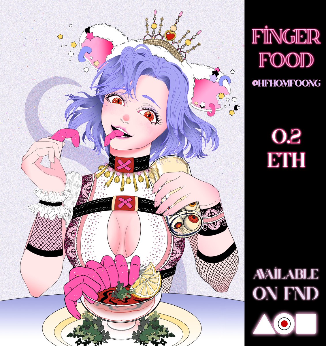 ✨“finger food”✨ for sale on @withFND 

The Rat Queen🐀👑 appears at night to consume away. She loves eating, especially finger food, literally.

foundation.app/@HfHomfoong/fi…

#NFTthai #AnimeNFT #FoundationNFT #NFTdrop