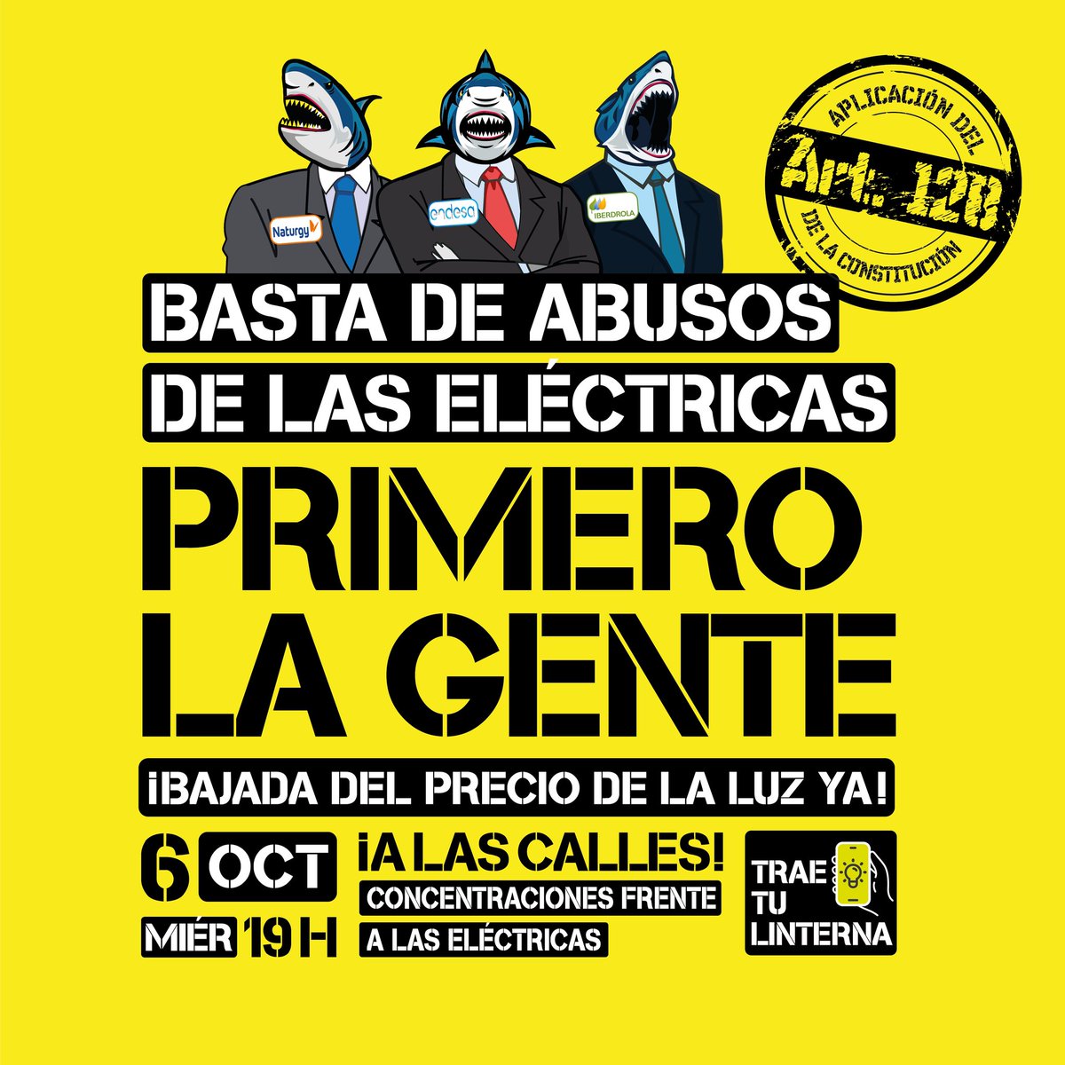 Artículo 128 de nuestra Constitución:"toda la riqueza del país en sus distintas formas y sea cual fuere su titularidad está subordinada al interés general". ¡Hagámoslo realidad!. #6octPrimeroLaGente 
<a href="/AsturiesRafa/">Rafa Palacios Asturies🔻</a>  <a href="/UnionDeLuchas/">#UNIÓNDELUCHAS #ActivismoDigital</a> <a href="/laskellysast/">laskellysasturias</a> <a href="/merp_org/">Mesa Estatal por el Blindaje de las Pensiones</a> <a href="/CoordinadoraAst/">Coordinadora de Asturias</a>