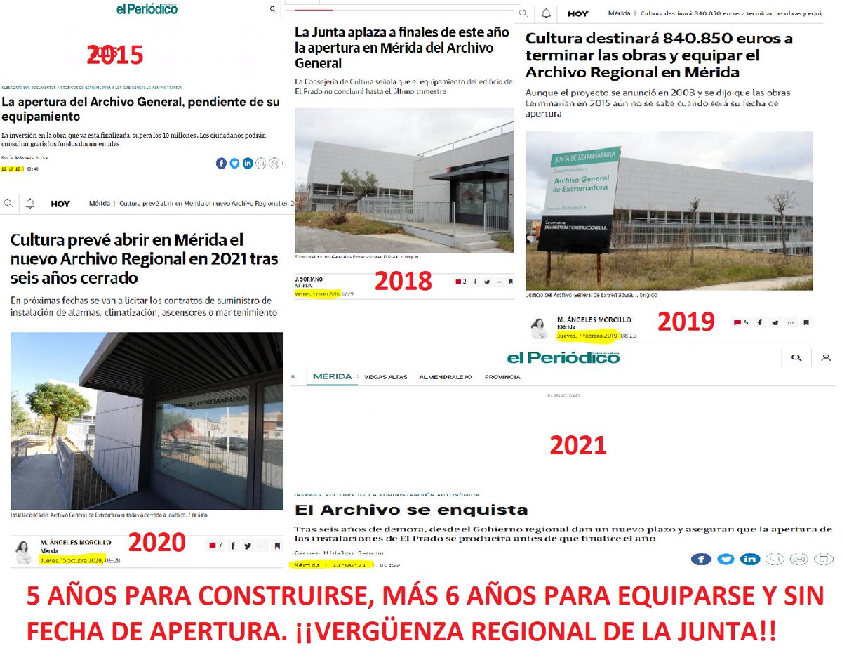 Así es como la <a href="/Junta_Ex/">Junta de Extremadura</a> impulsa los proyectos regionales en Mérida <a href="/GFVara/">Guillermo Fdez Vara</a> <a href="/NuriaFloresRed/">Nuria Flores</a> En el año 2009 empezó su construcción, en 2021 sin fecha aún de apertura. ¿<a href="/ayto_merida/">Ayuntamiento de Mérida</a> algo que decir?