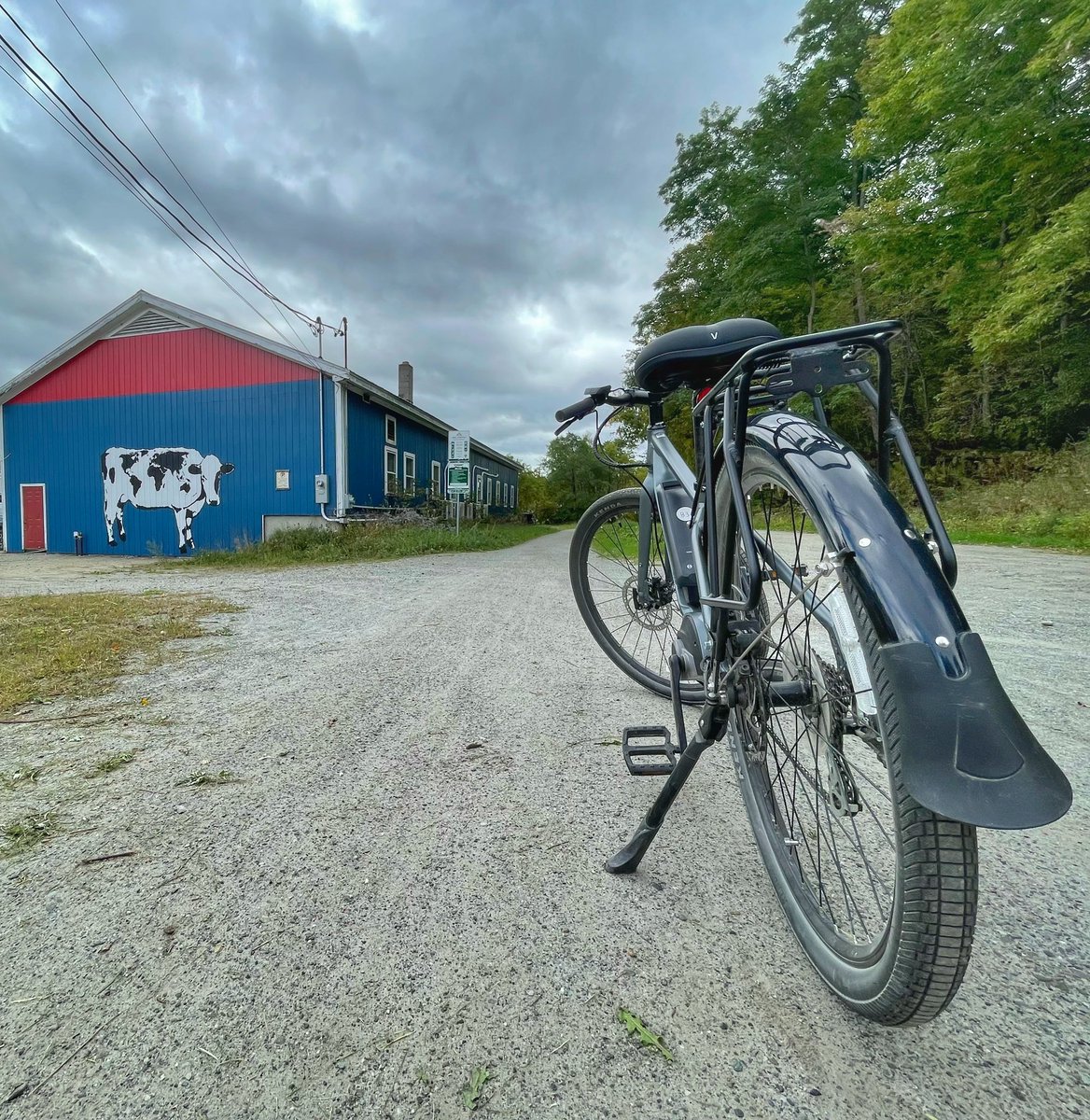 thanks 🌎🐄 for bringing the message of kindness, togetherness &amp; head turning artwork to Johnson, VT! A welcome sight for us and all the riders of the rail trail to enjoy! 🐮 “we are all spots on the same cow”
#worldcow #vtart #johnsonvt #thisisvt #lamoillevalleyrailtrail