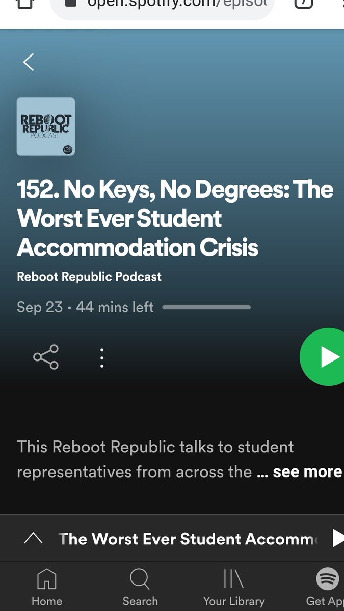 RoryHearneGaffs's tweet image. The student accomodation crisis is the worst its ever been but theres much that can be done. On @RebootPod I talk to student union reps from across the country &amp;amp; USI. They outline the impact of the crisis for students &amp;amp; solutions.
#NoKeysNoDegrees 
Listen: open.spotify.com/episode/6ZoVTB…
