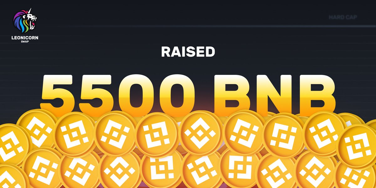 5500 #BNB Raised already!

Dont miss the chance to join the next big DEX 🦁

Visit here to book your spot -

sale.leonicornswap.com

$LEOS #LeonicornSwap 
#BinanceSmartChain #LEOSARMY