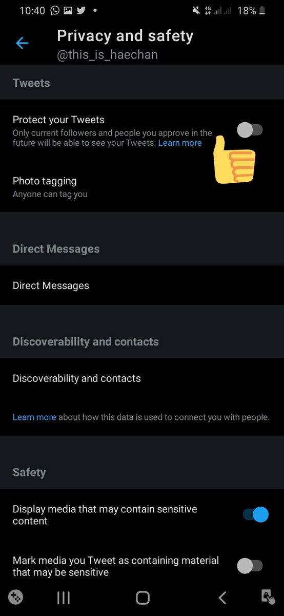 this_is_haechan's tweet photo. @hanniha33 ginii naa, km pergi ke setting and privacy, trus ke privacy and safety baru nonaktif disini https://t.co/GqWcCDSPaX