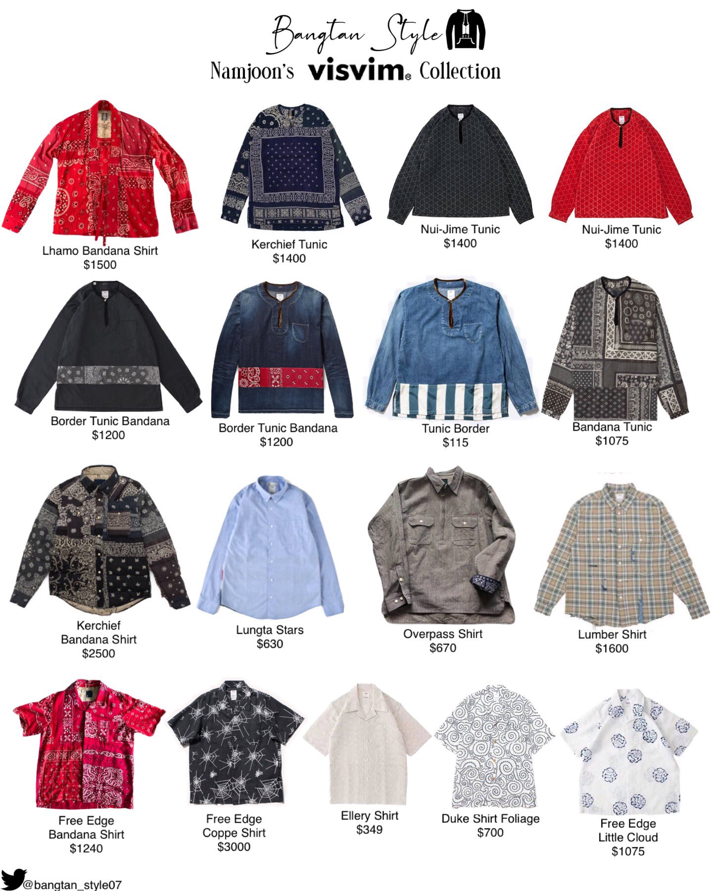 visvim BORDER BANDANA TUNIC SHIRT バンダナ VISVIM Shirt New Bandana Shirt Denim Visvim Border Tunic