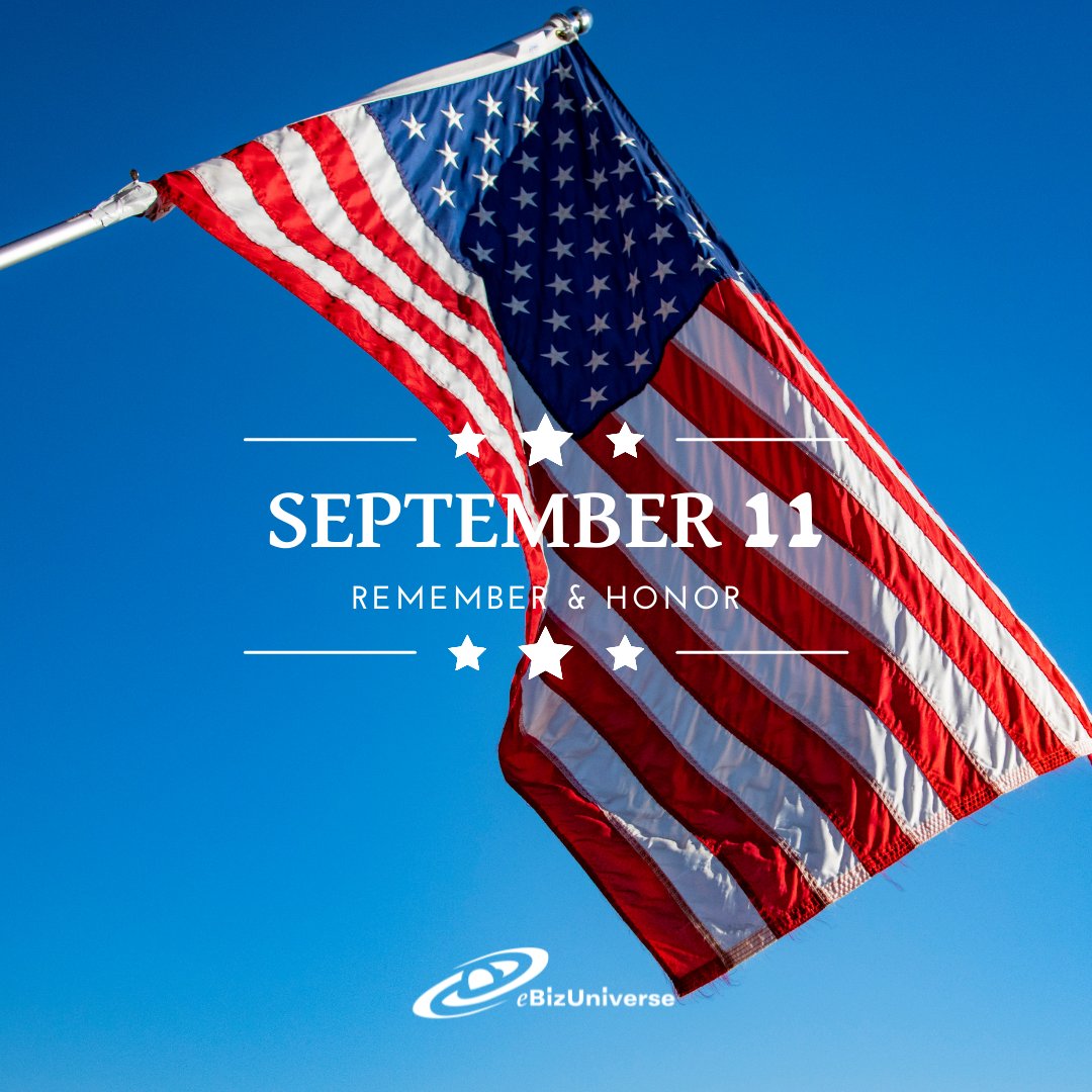 eBizUniverse's tweet image. Today marks the 20th anniversary of 9/11. We remember and honor all who lost their lives.

#ebizuniverse #ebiz #20thanniversary #September11 #honor #rememberance