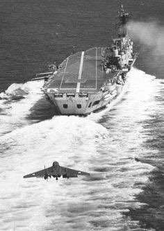 Sea Vixen on short finals. Probably HMS Eagle.