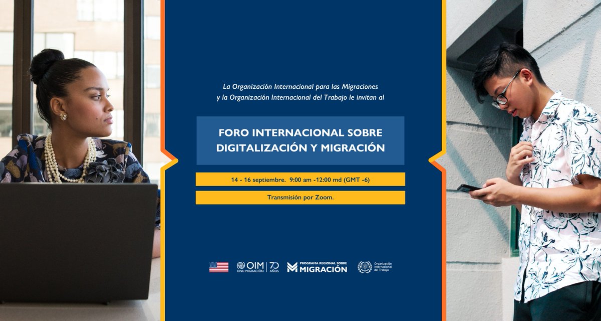 OIT_AmerCentral's tweet photo. Acompaña a la #IOIT y #OIM para discutir #retos y #oportunidades de la #digitalización en la #gobernanza de la #migración #laboral. Revisa los #ponentes y 
💻Regístrate aquí: 👇

https://t.co/yjX8psX72n https://t.co/fQQCa4droP