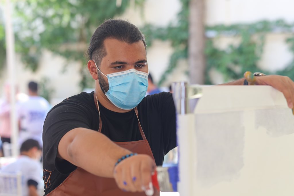 UnicefLibya's tweet image. Georgette Gagnon, the Assistant Secretary-General, Resident Coordinator and Humanitarian Coordinator joined the event to see the #BacktoOurFuture murals and had one-to-one discussions with the inspiring artists and young volunteers.