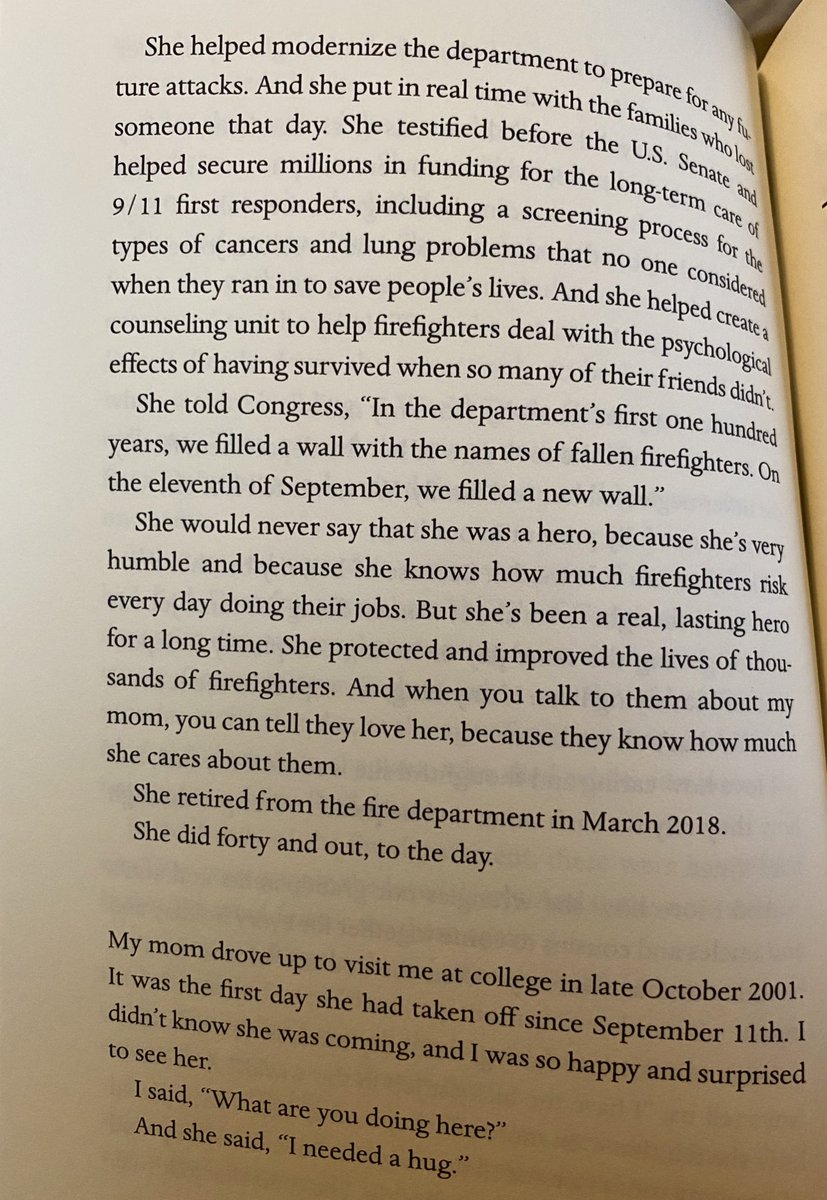 Colin Jost’s memoir actually has an incredibly moving chapter about how his mother, chief medical officer for the NYFD had responded to 9/11 and almost collapsed under a building tending to firefighters. The chapter is a tearjerker. Thank you Dr. Kerry Kelly!! #September11 https://t.co/dkZfUjjZyW