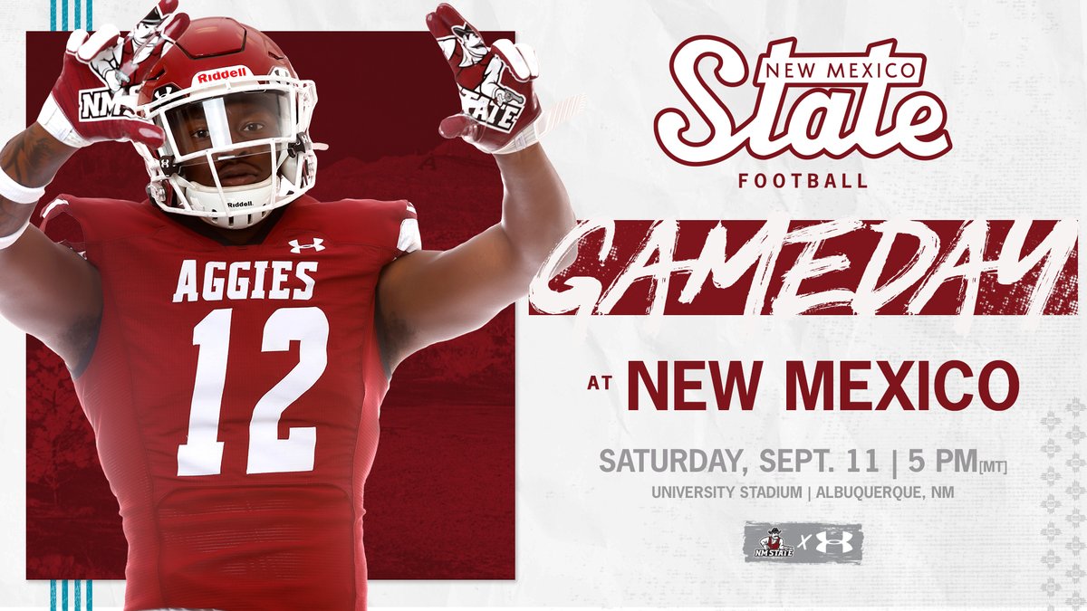 5⃣7⃣5⃣ vs. 5⃣0⃣5⃣

Let's go 𝐀𝐆𝐆𝐈𝐄 𝐍𝐀𝐓𝐈𝐎𝐍 ‼️

🏟️ - University Stadium (Albuquerque, N.M.)
🕔 - 5 PM 
📹 - bit.ly/3C1BIfp
📊 - bit.ly/3ns5Nke
📻 - bit.ly/3C5qQ0i

#AggieUp | 🏈