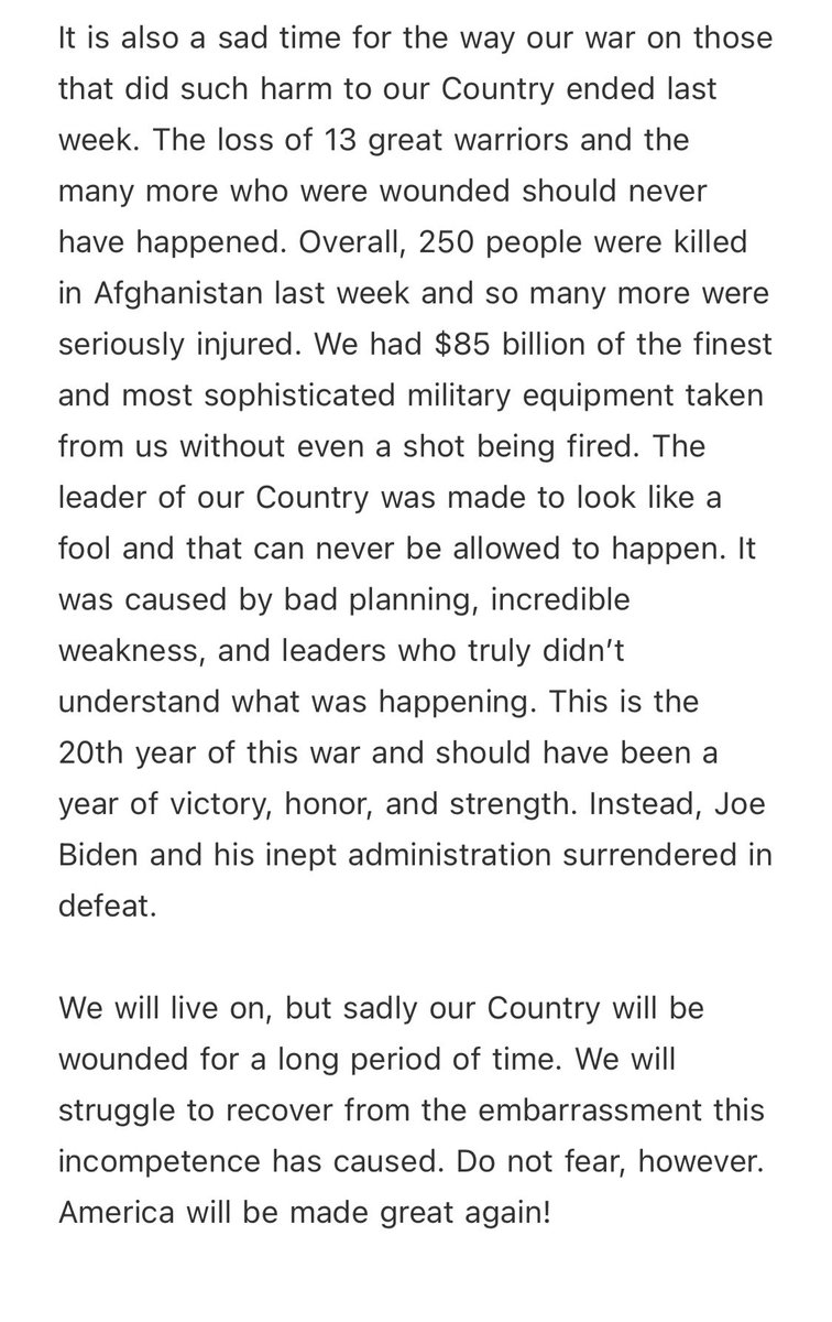 Statement by Donald J. Trump, 45th President of the United States of America