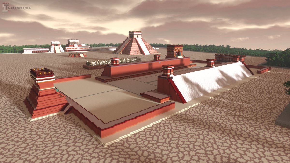 TlatoaniCraft's tweet image. [Minecraft] Chichén - Itzá: Ball Game Court recreation