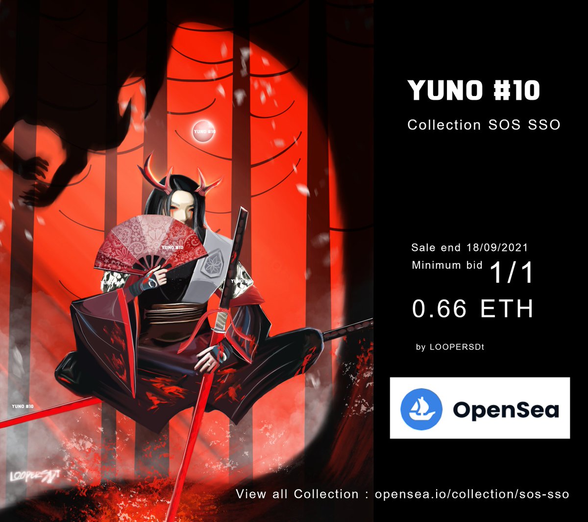 LooperSDt's tweet image. NEW drop  Yuno #11👹👺🛑🖤 

Yuno : She is a half-demon. She has a special touch and can kill monsters with one hand.
1,786 px by 2,500 px  .mp4  60 fps

👇👇👇
⛩️opensea.io/collection/sos…

#NFTs #OpenSeaNFT #NFTartists #NFTCommunity #Cryptoart #NFTcollectibles