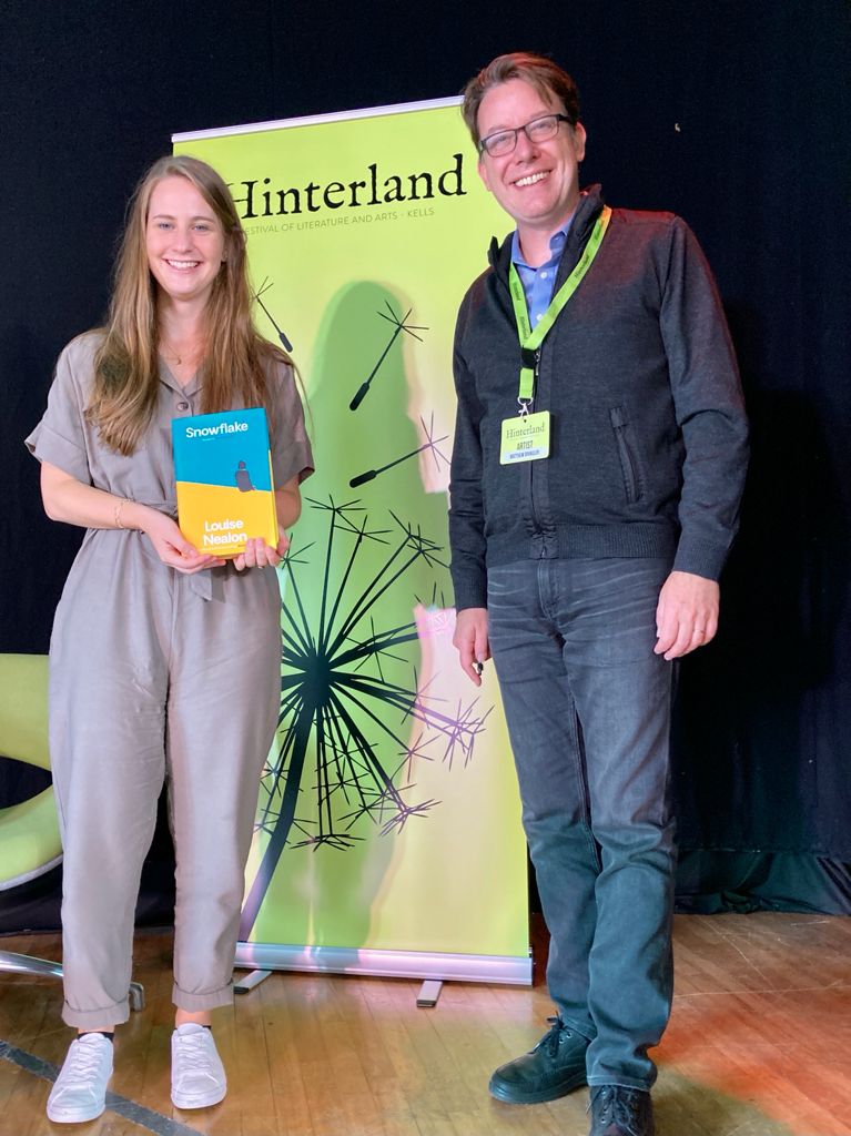 Who would like to see the stage adaptation of Snowflake?  That's what @spanglerSF has been discussing with author <a href="/Louise_Nealon/">Louise Nealon</a> at #HinterlandKells . Louise will be doing a reading of her work later this afternoon.