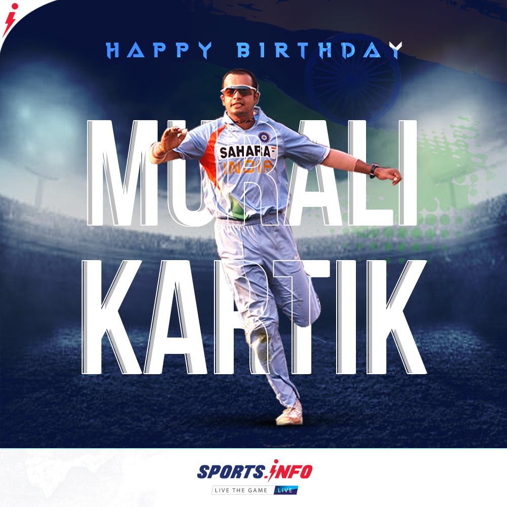 Happy Birthday to the former Indian spinner Murali Kartik.     