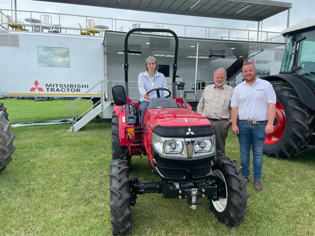 Dan Whittingham of Whittingham’s secure first of 2 Mitsubishi compact tractor sale Pictured with new proud owners, Nicola and Brian <a href="/armatrac2018/">armatrac UK</a> <a href="/LancashireGame/">Lancs Game Festival</a>