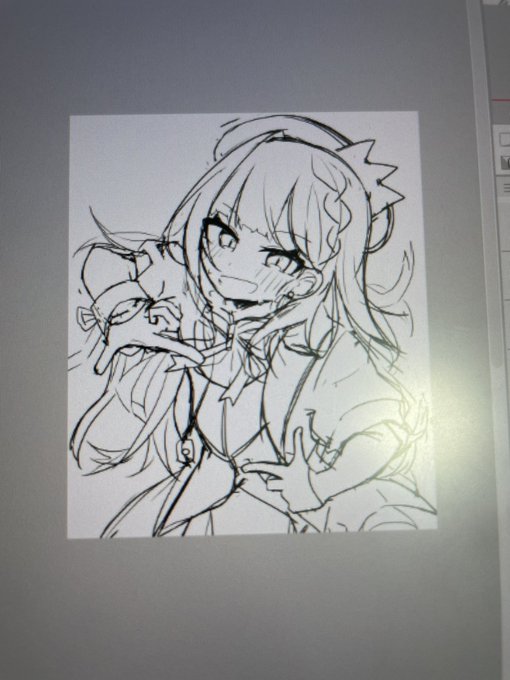 いいラフかけた!!!1000年に一度の美少女描いてる 