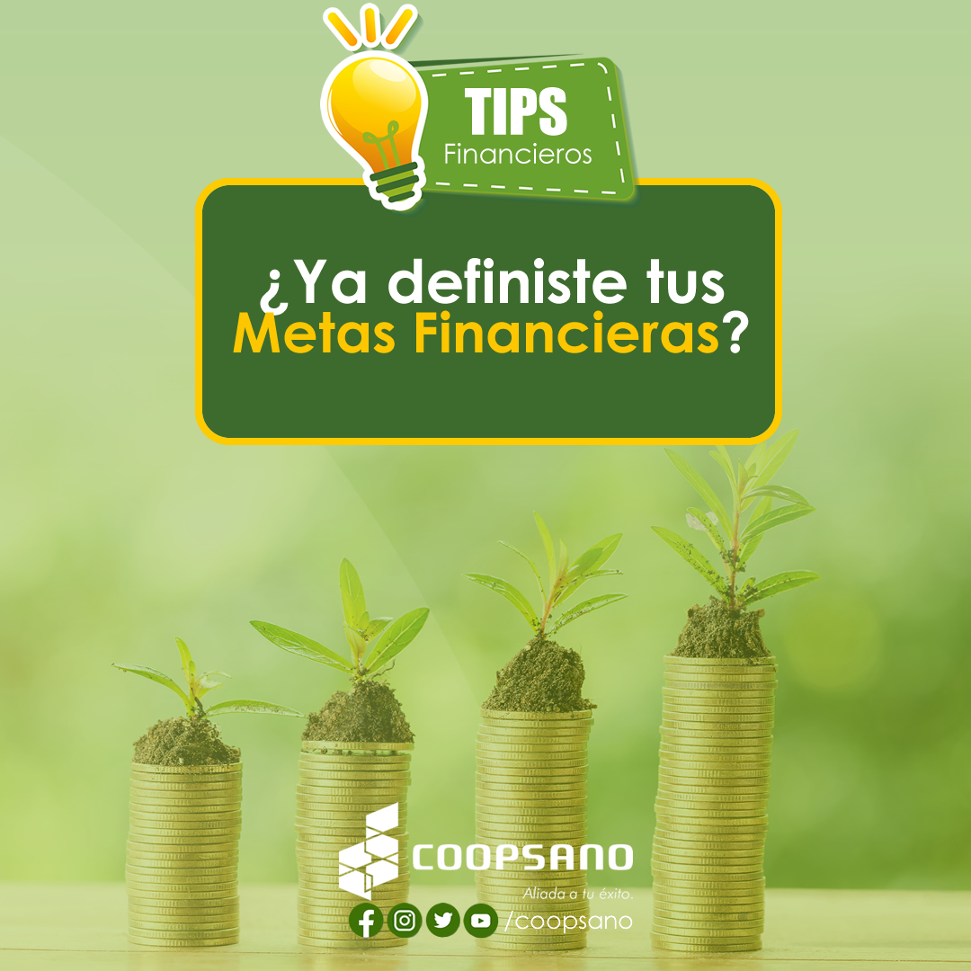 💡 Tips Financieros:  
¿𝗬𝗮 𝗱𝗲𝗳𝗶𝗻𝗶𝘀𝘁𝗲 𝘁𝘂𝘀 𝗺𝗲𝘁𝗮𝘀 𝗳𝗶𝗻𝗮𝗻𝗰𝗶𝗲𝗿𝗮𝘀?
Coopsano es tu aliada para alcanzar todas tus metas. ¿Ya has definido las tuyas?.  Coméntanos y comparte. 🙂👋
#santiagorodriguez  #tipsfinancieros #FelizFinDeSemana