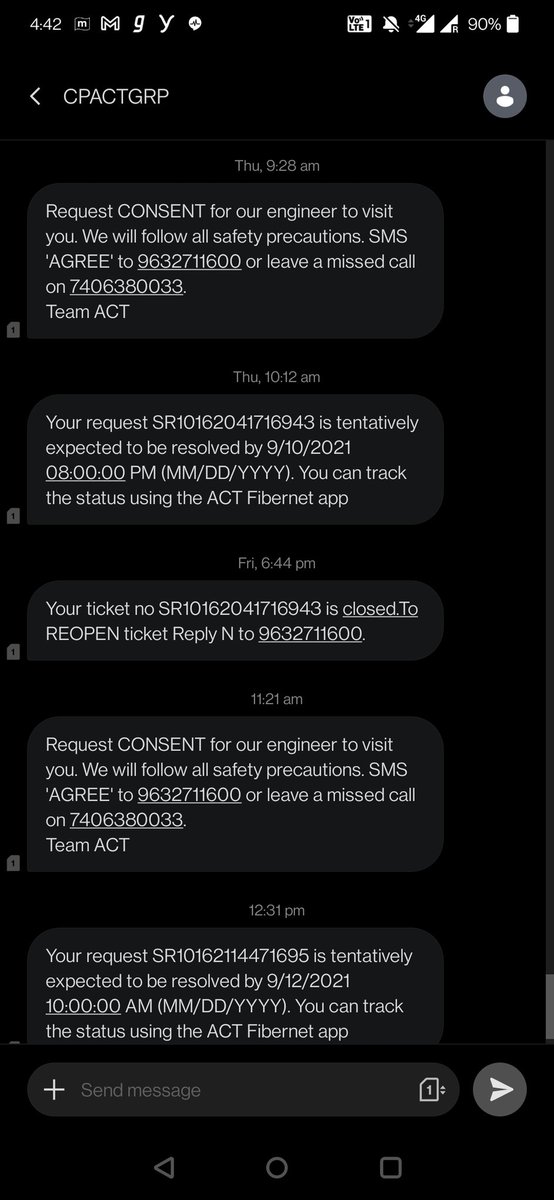 Mr_Shad16's tweet photo. @ACTFibernet  .My internet stopped working from Wednesday night around 10 pm and then i waited till the next morning Thursday to raise a ticket which got closed after 48 hrs without resolution. Is this how you treat your customers? https://t.co/VMictrjh8u